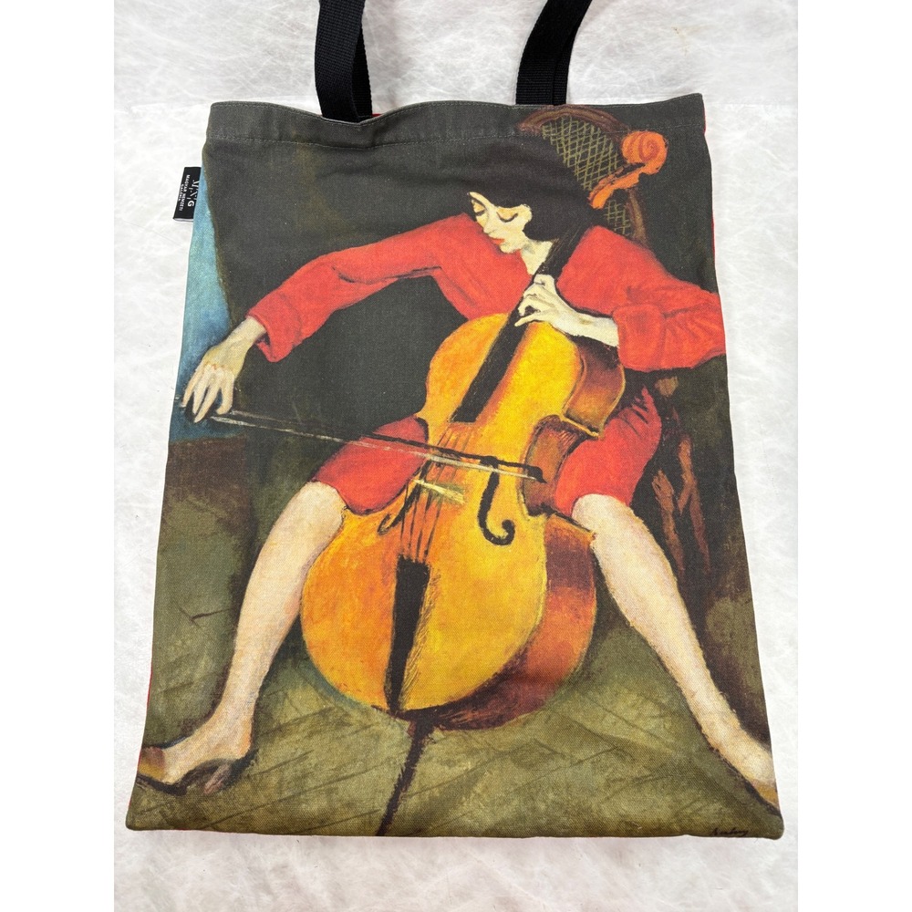 Hungarian National Gallery Robert Bereny Woman Playing Cello Canvas Tote Bag Red - Picture 2 of 8